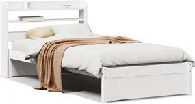 vidaXL fehér ágykeret fejtámlával matrac nélkül 90x190 cm