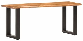 Tömör akácfa és acél természetes szélű pad 110 cm