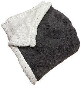 Sötétszürke mikroplüssből készült luxus báránytakaró 150x200cm TiaHome