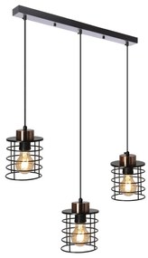 Csillár zsinóron GLOB 3xE27/40W/230V fekete