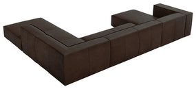 Sötétbarna bőr sarokkanapé (jobb oldali) Madame – Windsor &amp; Co Sofas