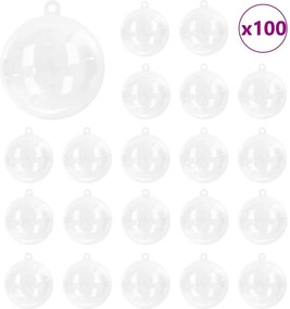vidaXL Karácsonyi Díszgömb Készlet 100 pcs Átlátszó Ø 10 cm