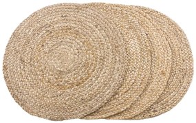 Bombay asztali alátét, jutafonat, natúr, kerek 38 cm 4 db