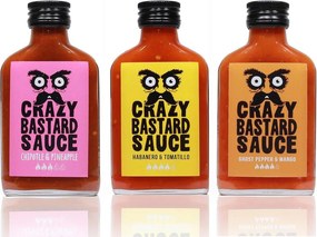 CRAZY BASTARD csípős szósz szett 3 x 100 ml, sárga