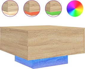 vidaXL sonoma tölgy színű dohányzóasztal LED-lámpákkal 55 x 55 x 31 cm