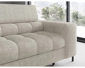 Krémszínű buklé kinyitható-tárolóhelyes sarokkanapé (bal oldali-L alakú) Ferucce – ELTAP