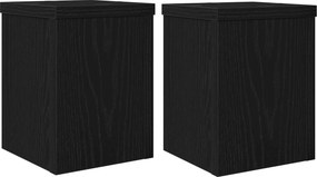 vidaXL Növényállvány 2 pcs Fekete tölgy 15 x 15 x 20 cm Faanyag
