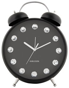 Karlsson 6019BK dizájner asztali óra/ébresztőórafekete, átmérő: 30 cm