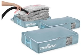 Vákuumos műanyag ágy alatti tárolódoboz szett 3 db-os 65x45x15,5 cm Blue Edition – Compactor