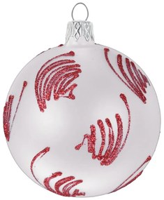 3 db-os fehér üveg karácsonyi dísz készlet - Ego Dekor