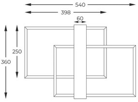 Zuma Line C230624202A - LED Mennyezeti lámpa MINAR LED/39W/230V fekete/fenyő