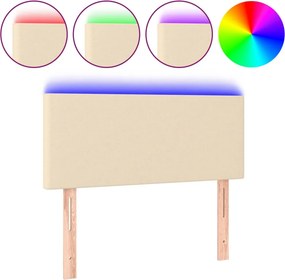 vidaXL krémszínű szövet LED-es fejtámla 80 x 5 x 78/88 cm