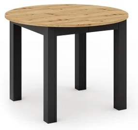 Bővíthető étkezőasztal WILY artisan tölgy/fekete