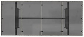szürke polyrattan üveglapos kerti asztal 190x80x74 cm