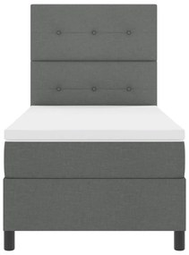 Rugós ágy matraccal és LED világítással sötétszürkében, 100 x 200 cm, szövet