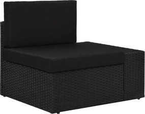 vidaXL fekete polyrattan sarokkanapé-elem bal oldali karfával