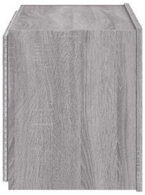 szürke sonoma színű fali TV-szekrény LED-ekkel 60x35x41 cm