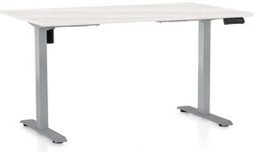 OfficeTech B állítható magasságú asztal, 120 x 80 cm, szürke alap, fehér kőris