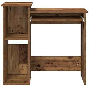 antik fa színű szerelt fa íróasztal polcokkal 84x40x78 cm