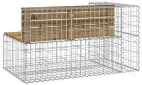 tömör impregnált fenyőfa gabion kerti pad 122x71x65,5 cm