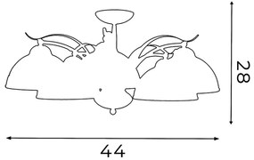 Mennyezeti lámpa KORFU 5xE27/60W/230V