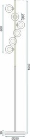 MORETTI MO6697 BUBBLES Arany Színű Állólámpa 6xG9 40W IP20