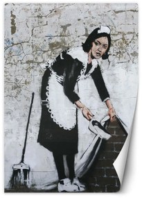 Gario Fotótapéta Maid banksy - street art falfestmény Anyag: Vlies, Méret: 100 x 140 cm