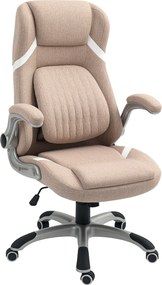 Vinsetto Ergonomikus Irodai Szék Felhajtható Karfával és Fejtámlával, Forgós Asztali Szék Lumbális Támasszal, Állítható Magassággal és Hintázó Funkció