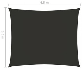 antracitszürke téglalap alakú oxford-szövet napvitorla 3,5x4,5m
