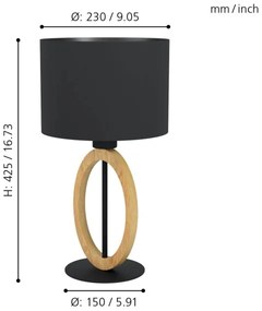 Eglo 43569 - Asztali lámpa BASILDON 1xE27/40W/230V