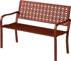 Outsunny 2 Személyes Kerti Pad, Időjárásálló Pad, Kerti Bútor Háttámlával és Karfákkal, Park Pad 240kg Kapacitással, Erkély Pad Erkély Teraszhoz, Kert