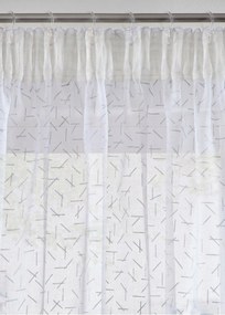 135/175 Átlátszó Függöny Ezüst Nyomtatás