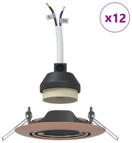 Beépített Spotlámpák 12 db Kerek GU10 Réz Ø90 mm Acél