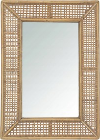 Boho Stílusú Tükör bambusz téglalap alakú 71x51cm