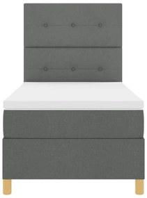 Box Spring Ágy matraccal &amp; LED Sötétszürke 80x200 cm Szövet