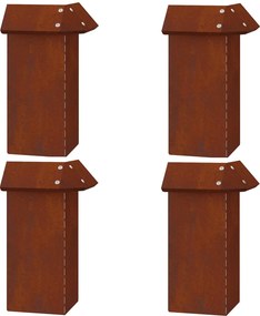 vidaXL Csiga kerítés 4 pcs Rozsdás 13,5 x 13,5 x 25 cm