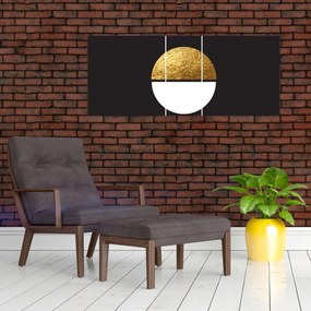 Kép - Absztrakció arany és fekete N⁰1 (120x50 cm)