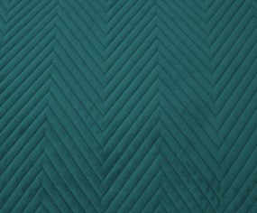 Türkiz bársony ágytakaró mintával ARROW VELVET Méret: 200 x 220 cm
