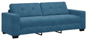 vidaXL Kanapé 3 pcs Kék Lábbal kevert anyag