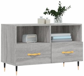 szürke sonoma színű szerelt fa TV-szekrény 80x36x50 cm