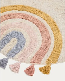 Elefántcsont színű mosható-kézi szövésű pamut gyerek szőnyeg ø100 cm Tadea – Kave Home