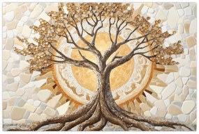 Kép – Arany életfa mozaikban (90x60 cm)