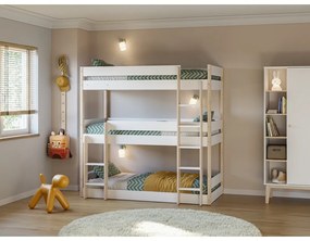 Fehér-natúr színű emeletes gyerekágy 90x190 cm Valka – Marckeric