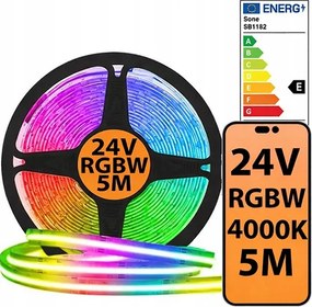 Led szalag Cob Rgbw 784D 24V 16W 4000k Színes fény Semleges fehér