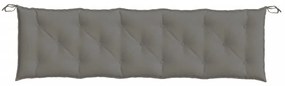 2 db melange sötétszürke szövet kerti padpárna 180 x 50 x 7 cm
