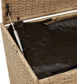 vidaXL vegyes bézs polyrattan kerti tárolóláda 190 L