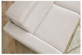 Krémszínű kordbársony kinyitható sarokkanapé (variálható) Monaco – Bobochic Paris