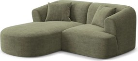 Zöld kordbársony sarokkanapé (bal oldali-heverő résszel) Campi – Cosmopolitan Design