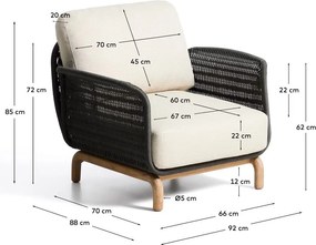 Bézs párnázott kerti fotel Alipa – Kave Home