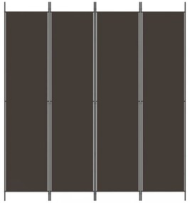 4 paneles barna szövet paraván 200x220 cm